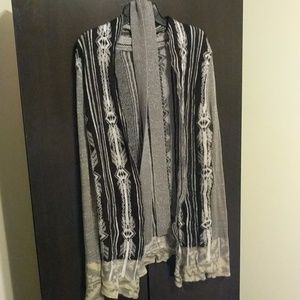 BKE buckle long sparkly wrap sweater